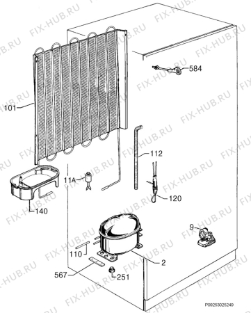 Взрыв-схема холодильника Silentic 00195553_41684 - Схема узла Cooling system 017